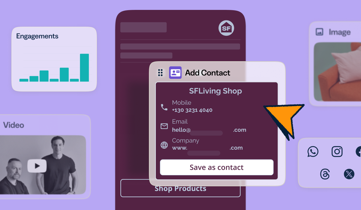 Adding a contact information block to an existing Bitly Page.